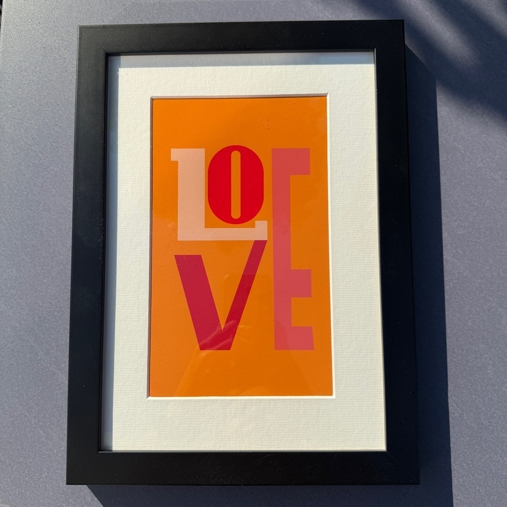 Framed Graphic Art Print ‘Love’ in Black Frame 13x9in
